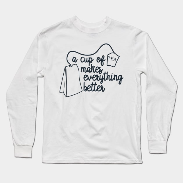 Cup Of Tea Long Sleeve T-Shirt by JakeRhodes